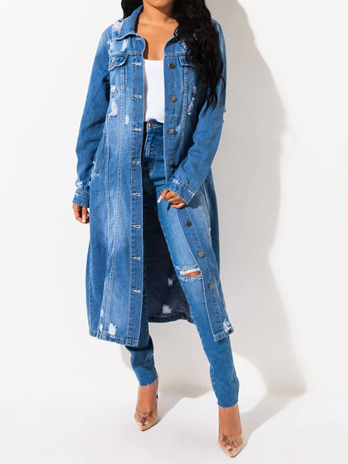 Teena Denim Trench Jacket